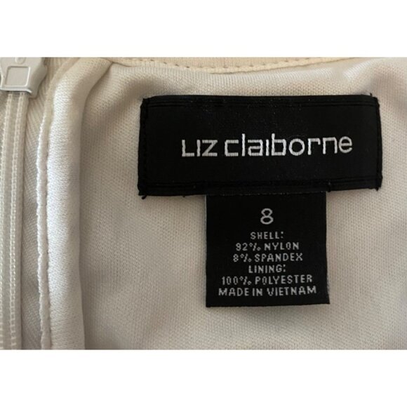 Liz Claiborne Floral Lace Dress Cap Sleeve Size 8 - Picture 3 of 10